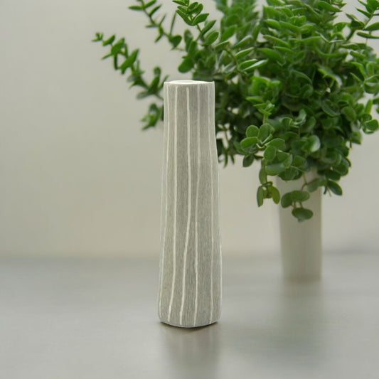 Grey Koza Porcelain Bud Vase - 8.5" x 2.25" - Mellow Monkey