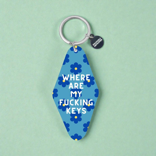 Where Are My Fucking Keys - Printed Keychain Floral - Mellow Monkey