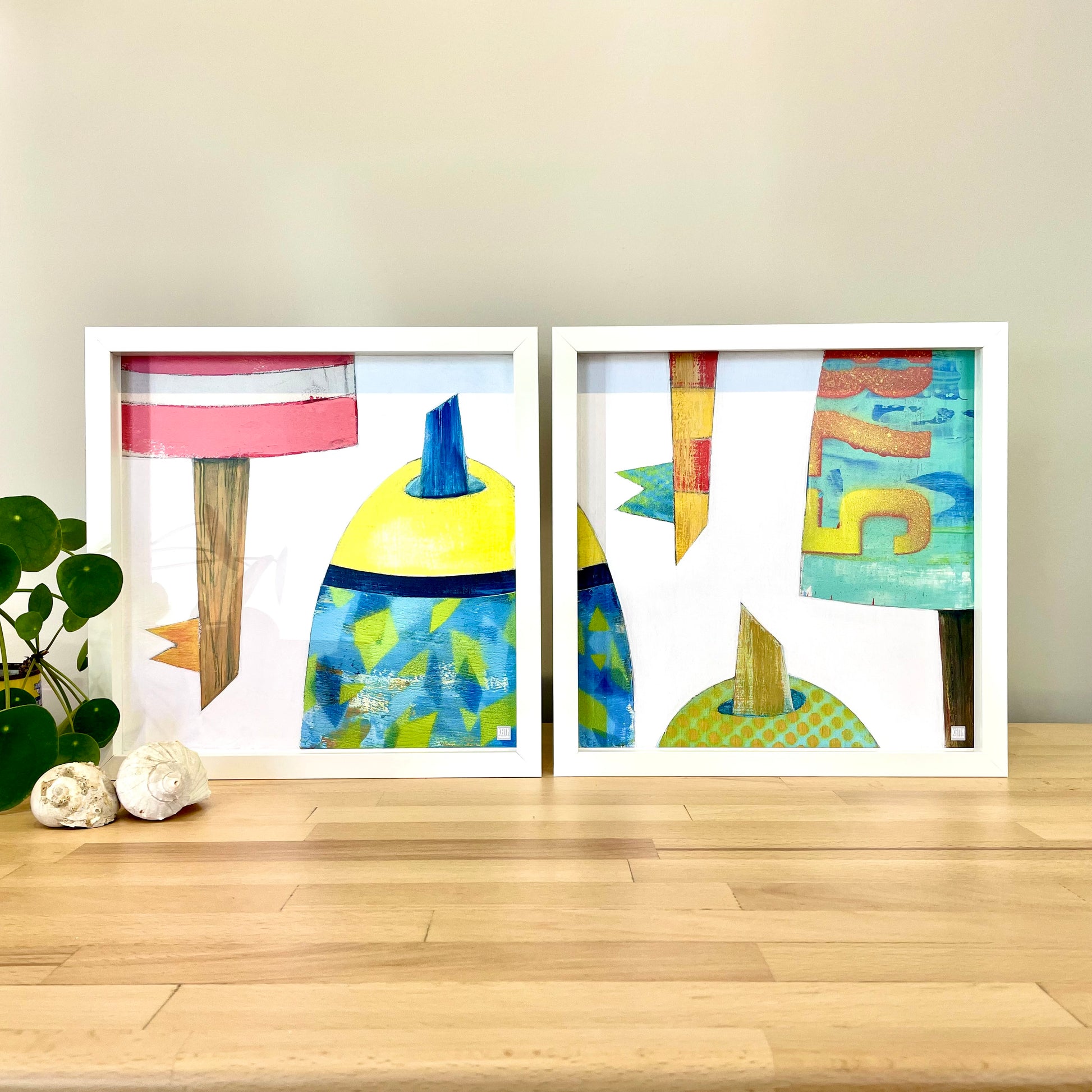 578 Buoy Diptych - Framed Print Set by Keith MacLelland - 13-in - Mellow Monkey