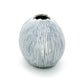 Mini Oval Vase - Handcrafted Porcelain Bud Vase - White with Blue Lines - - Mellow Monkey