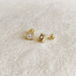 CZ Square Studs - 18k Gold Filled Earrings - Mellow Monkey