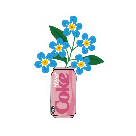 Diet Coke Flower Can - Vinyl Decal Sticker