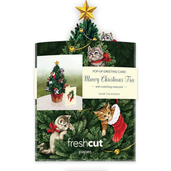 FreshCut Mini Meow-y Christmas Pop-Up Bouquet & Greeting Card - Mellow Monkey