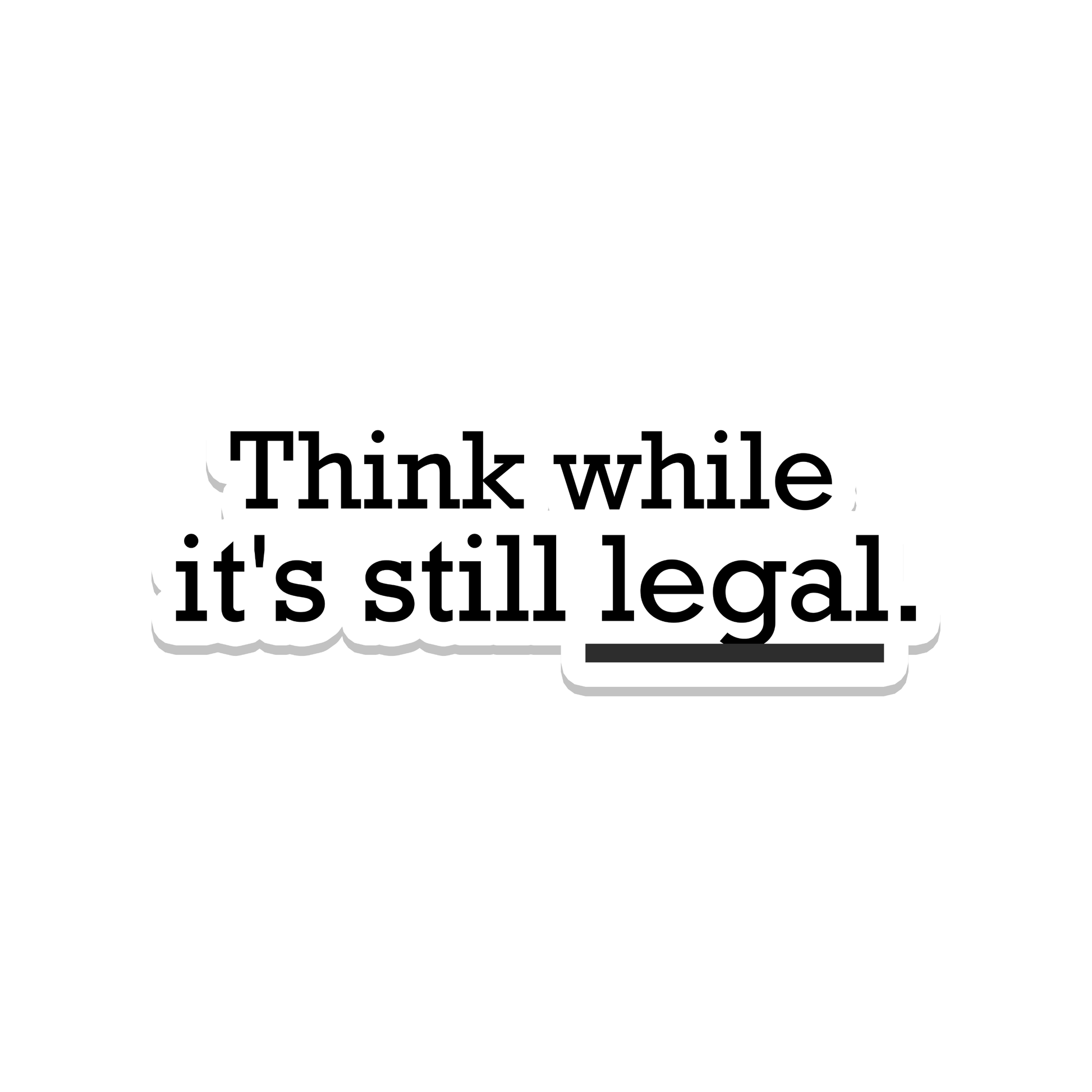 Think - Waterproof Vinyl Sticker Decal - 3-1/2-in. - Mellow Monkey