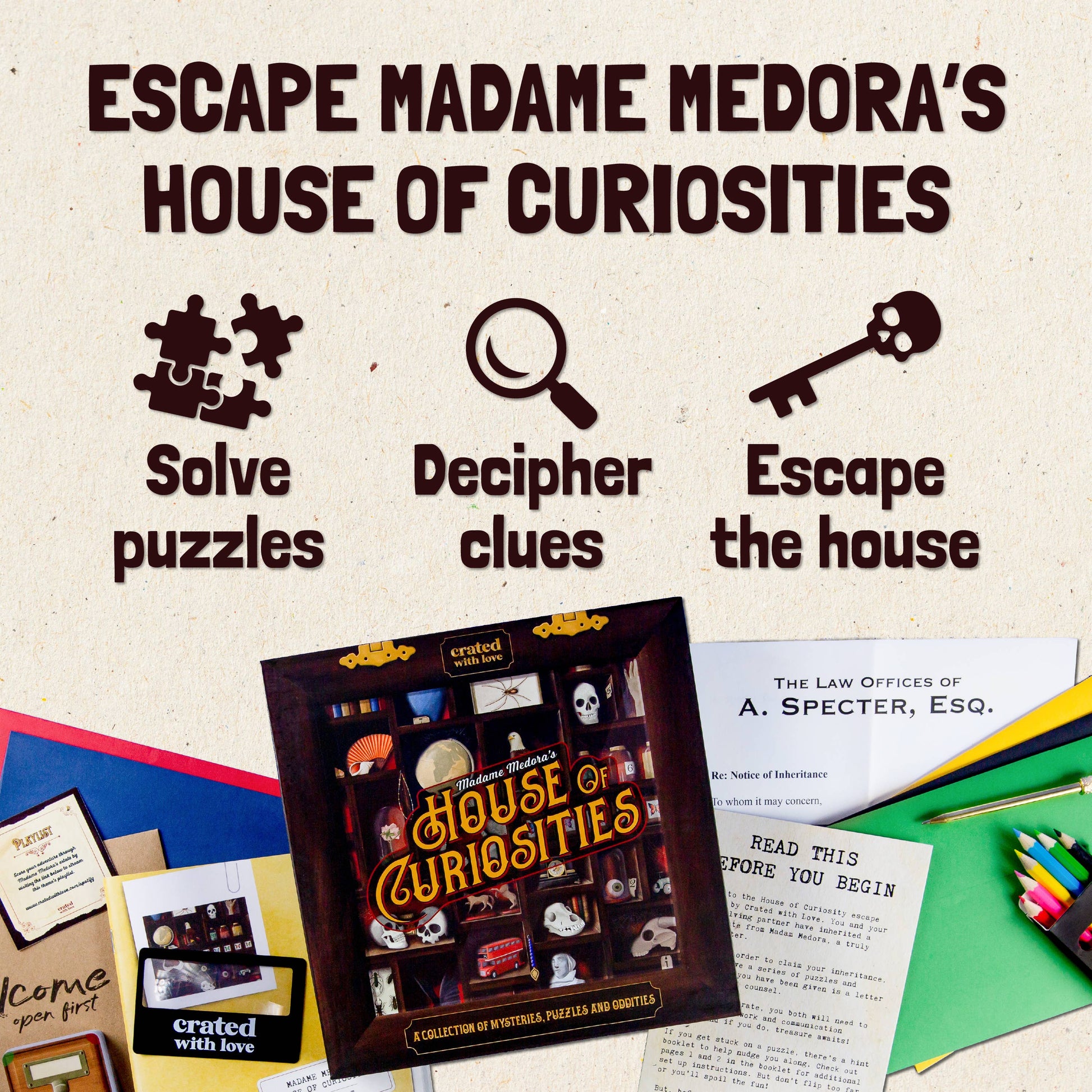 Madame Medora's House of Curiosities Escape-Room Board Game - Mellow Monkey