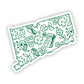 Connecticut Bookish Pattern Vinyl Sticker