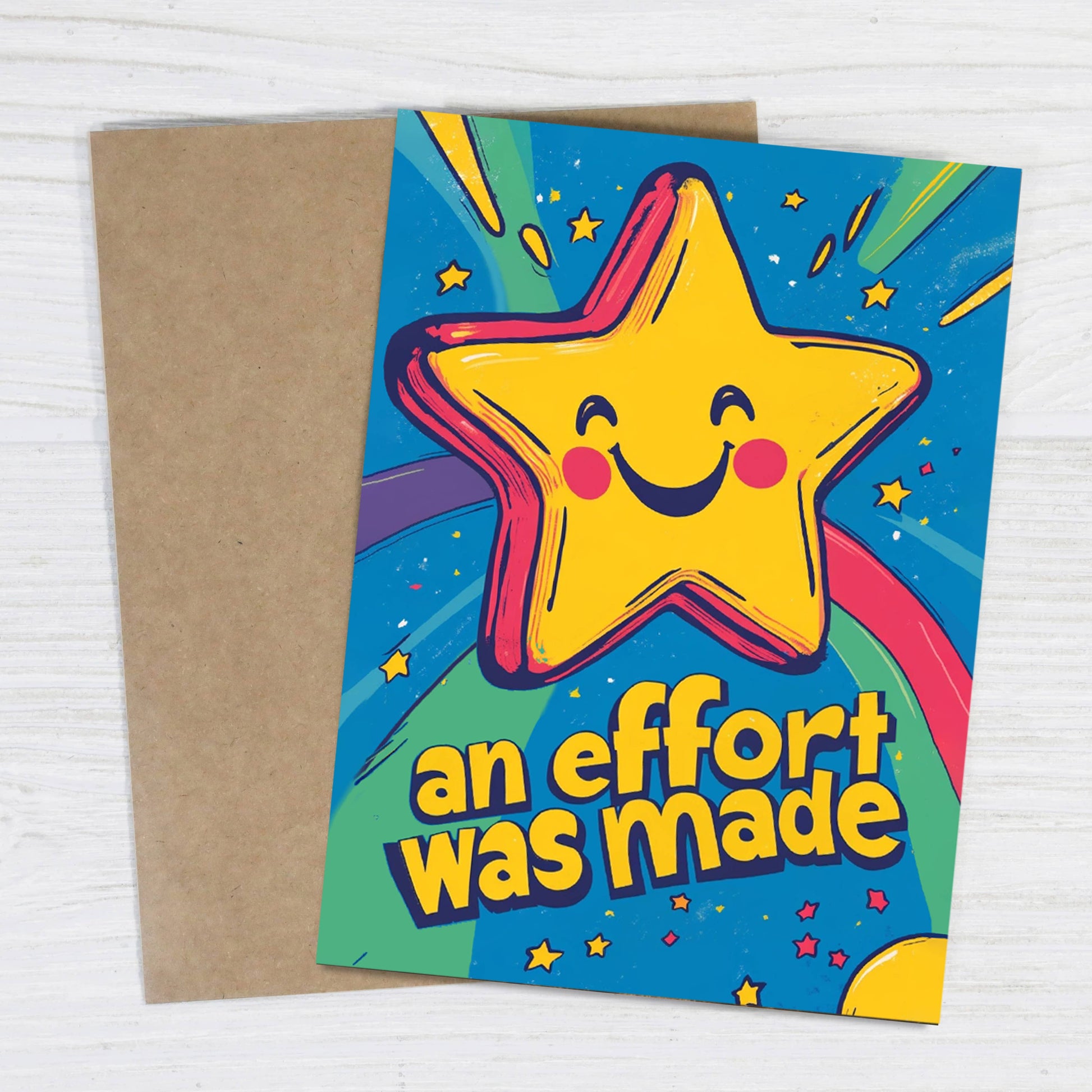Funny Sarcastic Thank You Card - An Effort Was Made - Mellow Monkey