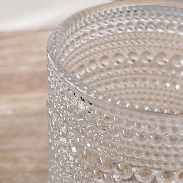 Beaded Textured Old Fashioned Drinking Glass - 10 oz. - Clear - Mellow Monkey