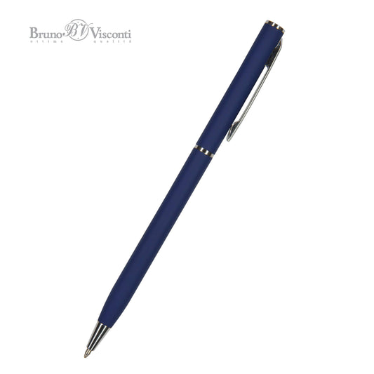 Palermo Steel Barrel Ballpoint Pen - Storm Blue - by Bruno Visconti