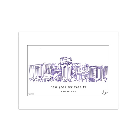 New York University (NYU) Minimalist Art Print - 8x10-in - Mellow Monkey