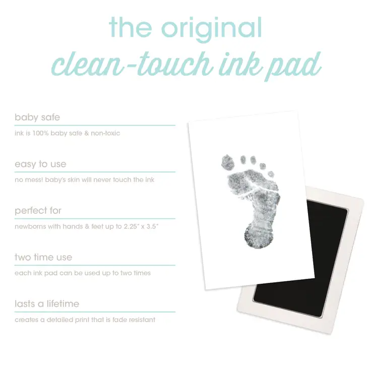 Linen Baby Memory Book and Clean-Touch Inkpad Kit - Mellow Monkey