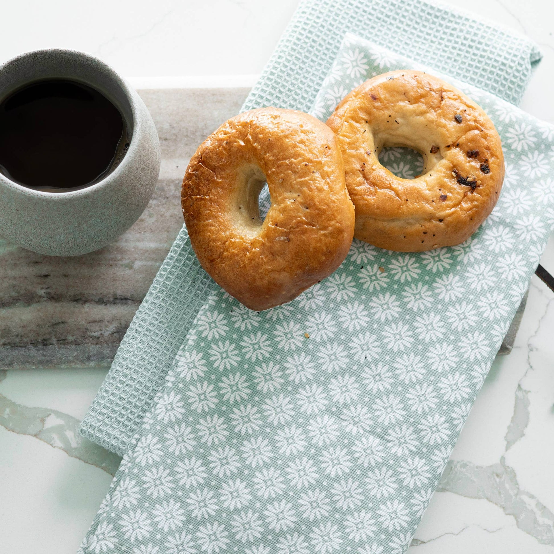 Mint Floral Kitchen Tea Towel Set - 3 Piece - Mellow Monkey