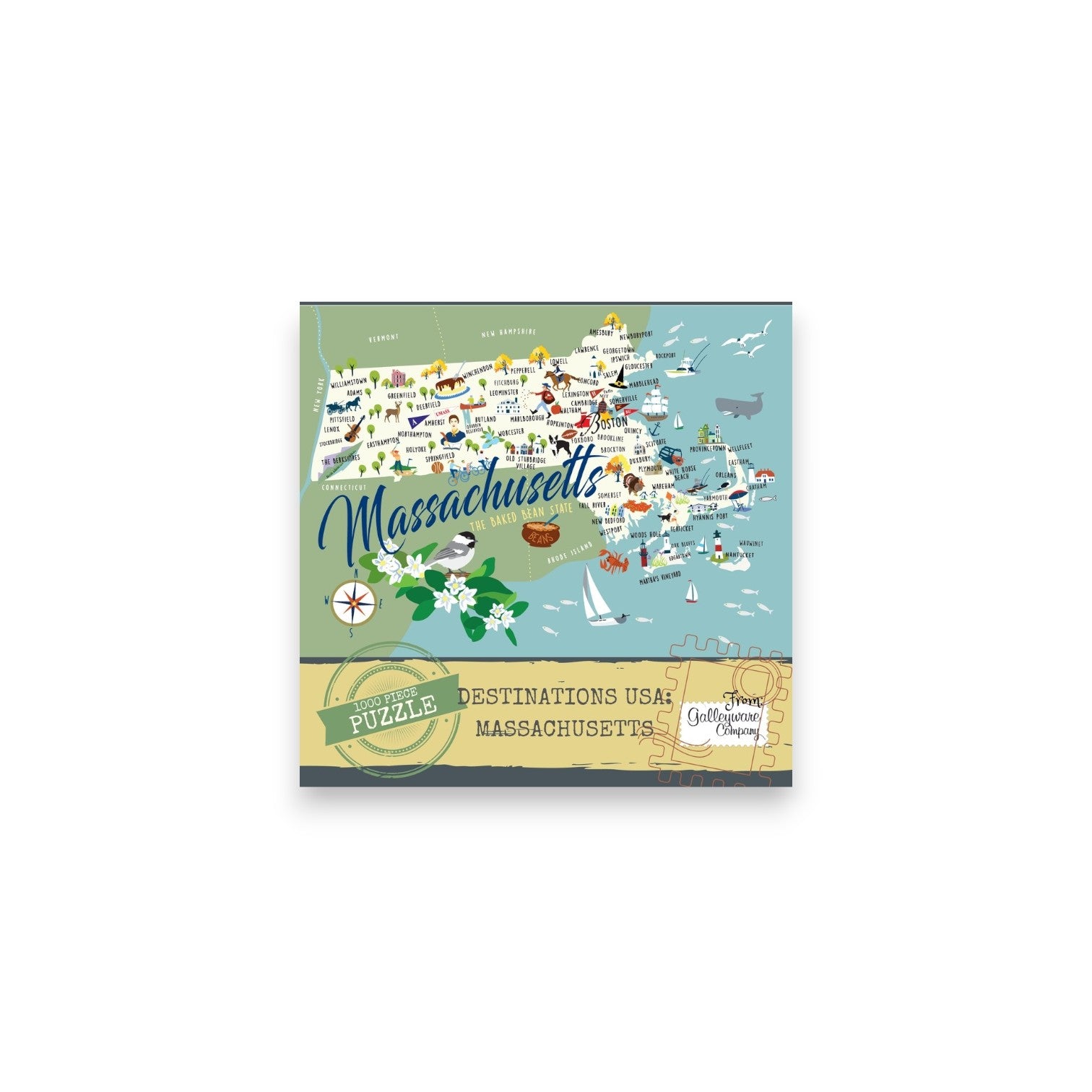 Massachusetts - 1000 Piece Jigsaw Puzzle - Mellow Monkey