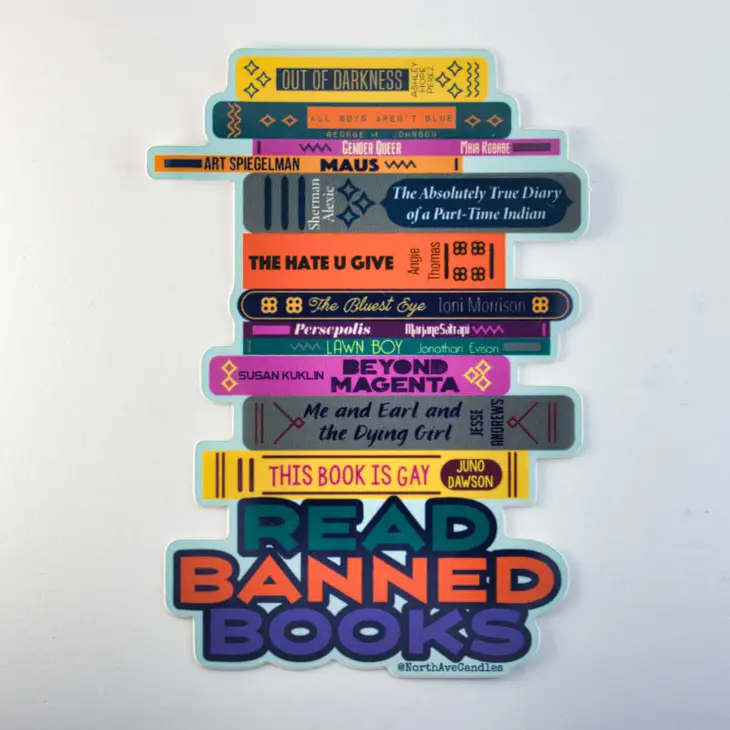 Read Banned Books Stack - Decal - Mellow Monkey