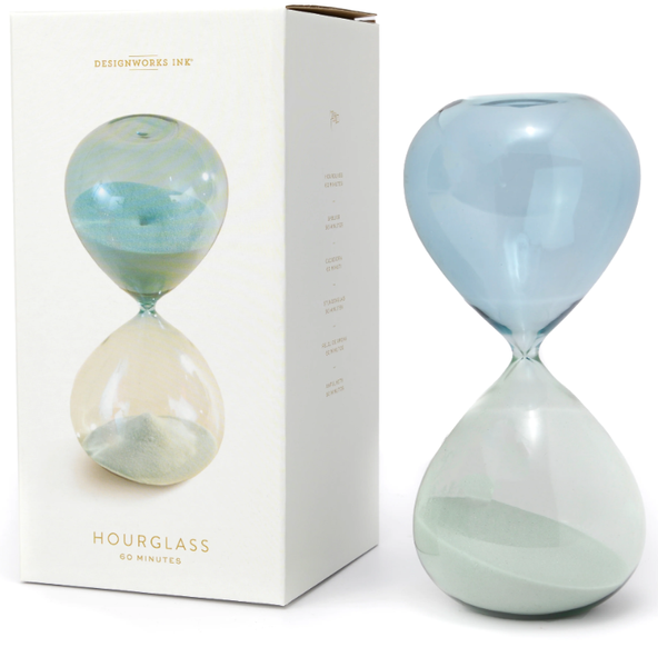 Seaglass Ombre 1 Hr Hourglass Timer - 9-1/4-in - Mellow Monkey