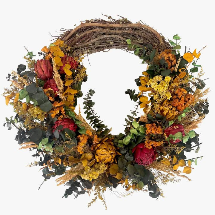 Fall Wreath - 18-in - Mellow Monkey