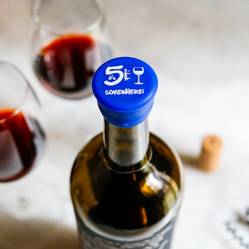 It's 5 O'Clock Somewhere - Capabunga Wine Bottle Top Seal - Mellow Monkey