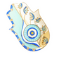 Evil Eye - Good Looking Eye Dish - Blue Hamsa - 6-1/4-in