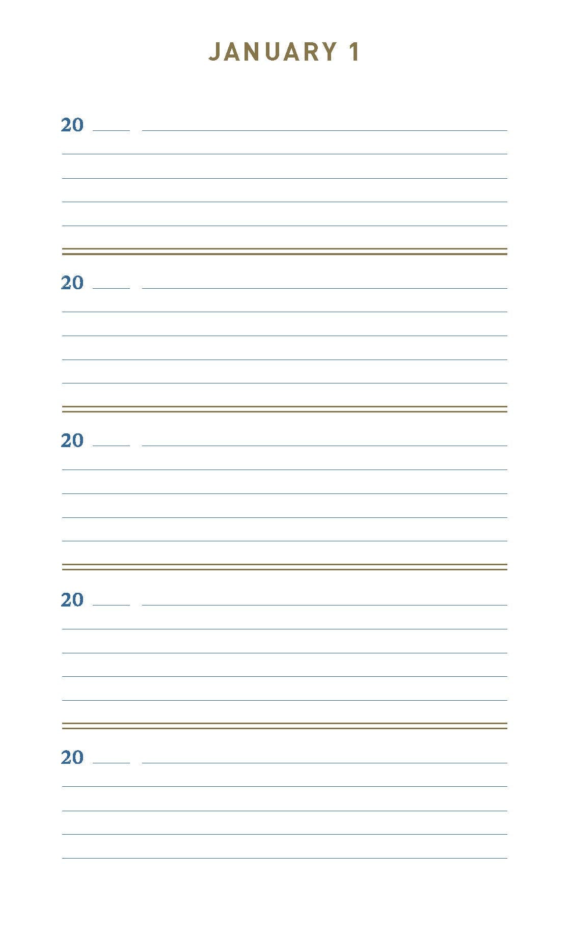 One Line A Day Five Year Journal - Denim Hard Covered - Mellow Monkey