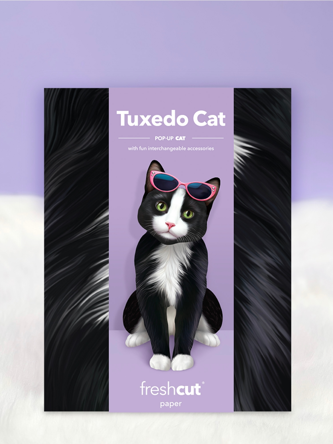 Tuxedo Cat - Freshcut Pop-Up Pet Greeting Card - Mellow Monkey