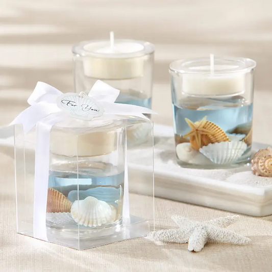 "Seashell" Gel Tea Light Holder - 2-3/4-in - Mellow Monkey