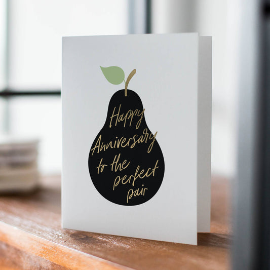 Perfect Pair – Foil-Pressed Anniversary Card - Mellow Monkey