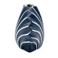 Mini Shell Vase -Handcrafted Porcelain Bud Vase - Blue with White Stripes - 4.2 x 2.4 x 3.5 in - Mellow Monkey