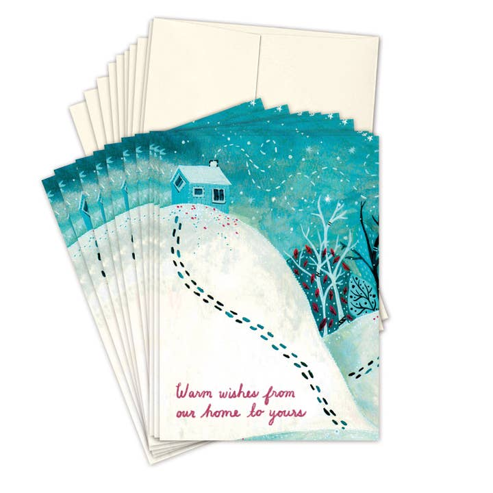 Warm Wishes Holiday Boxed Cards - Set of 10 - Mellow Monkey