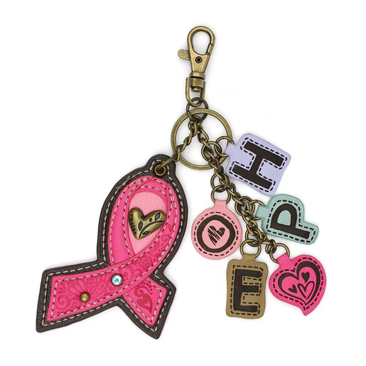 Pink Ribbon - Chala Charming Charms Keychain