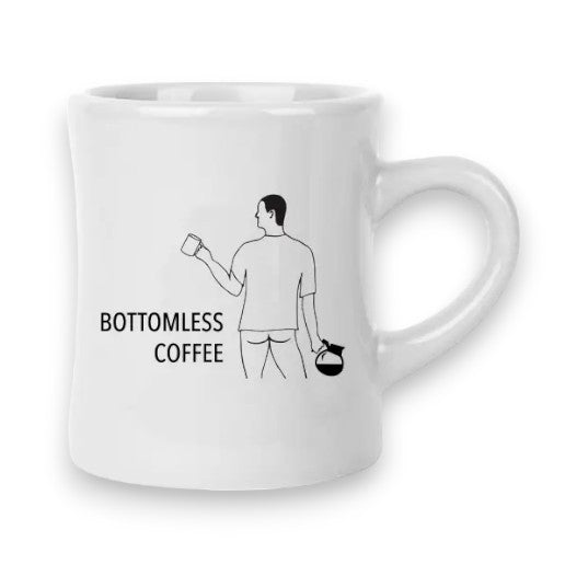 Bottomless Coffee - Classic Ceramic Diner Mug - 10-oz - Mellow Monkey