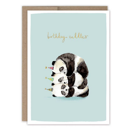 Panda Birthday Cuddles - Birthday Greeting Card - Mellow Monkey