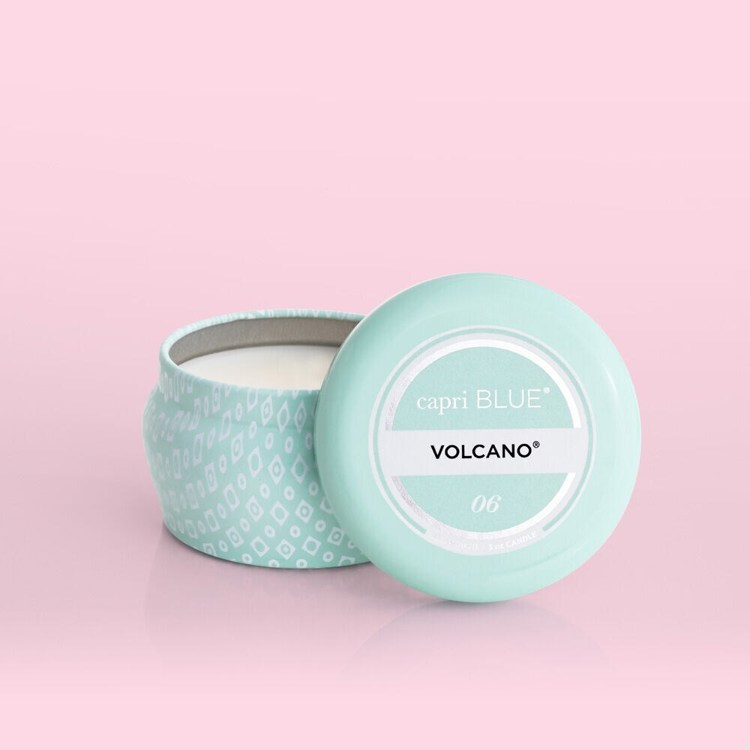 Volcano - Aqua Signature Printed Mini Tin Candle - 3-oz. - Mellow Monkey