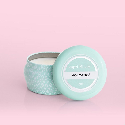 Volcano - Aqua Signature Printed Mini Tin Candle - 3-oz. - Mellow Monkey