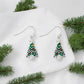 Trimmed Christmas Tree Holiday Earrings