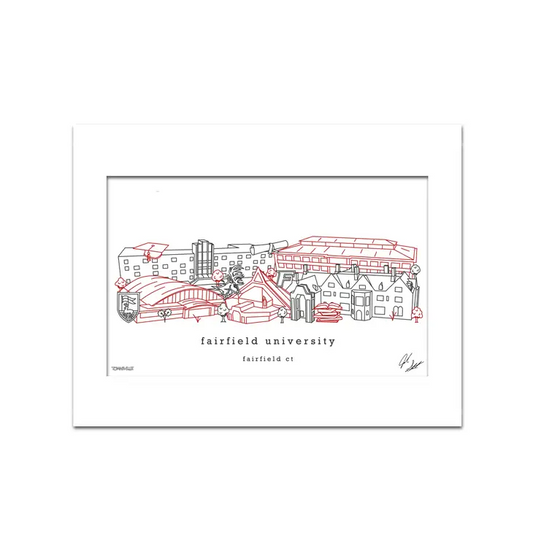 Fairfield University (Connecticut) Minimalist Art Print Connecticut - 8x10-in - Mellow Monkey