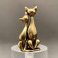 Brass Couple Cats Desktop Ornament - 2-in.