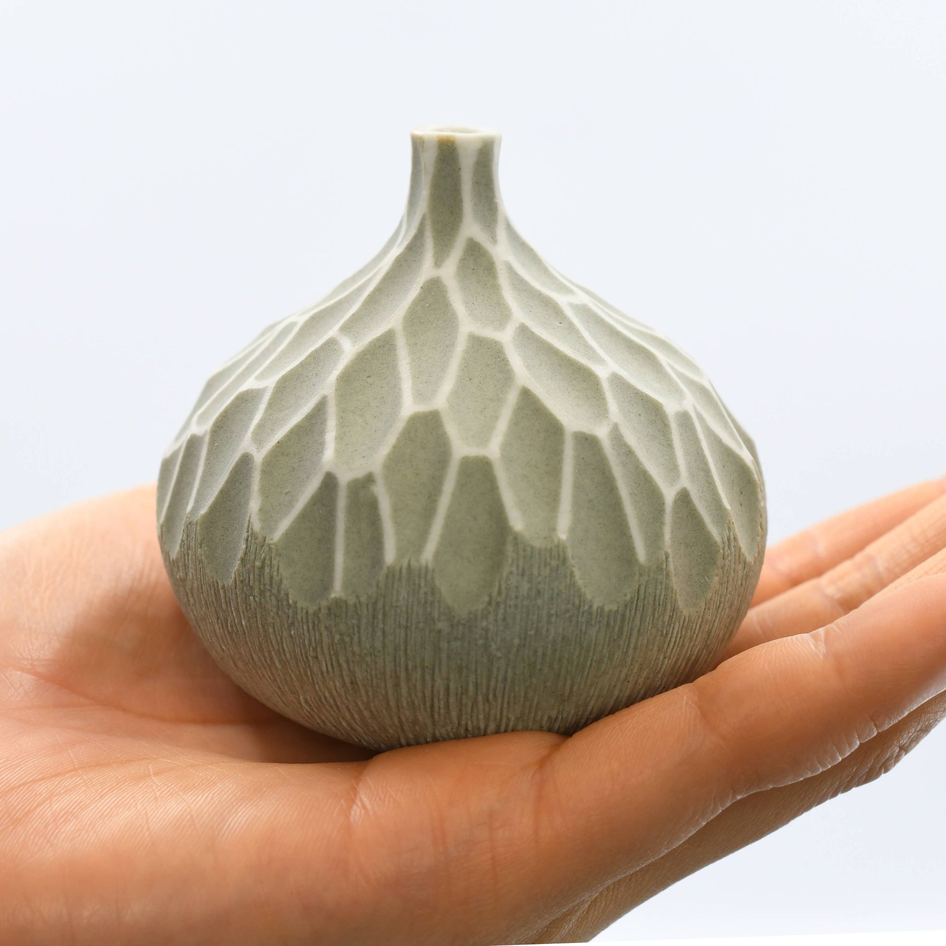 192W69GREY CONGO TINY S-Handcrafted Porcelain Bud Vase - Mellow Monkey