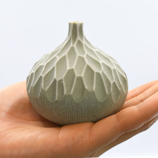192W69GREY CONGO TINY S-Handcrafted Porcelain Bud Vase - Mellow Monkey
