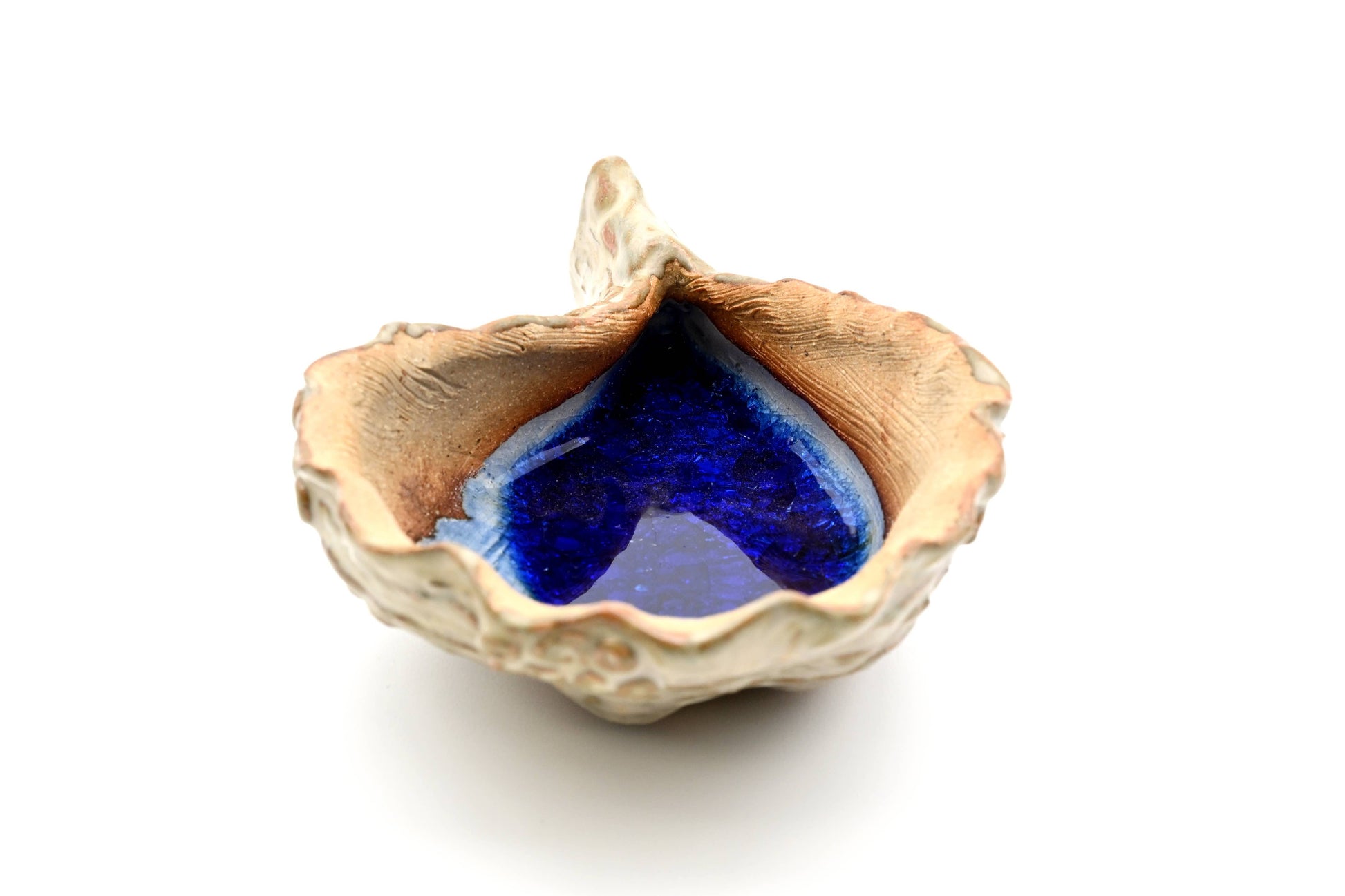 Oyster Blue Geyser - Decorative Plate/Dish - 4-in x 6-1/2 - Mellow Monkey
