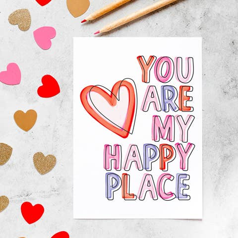 Happy Place - Valentine's Day - Greeting Card - Mellow Monkey