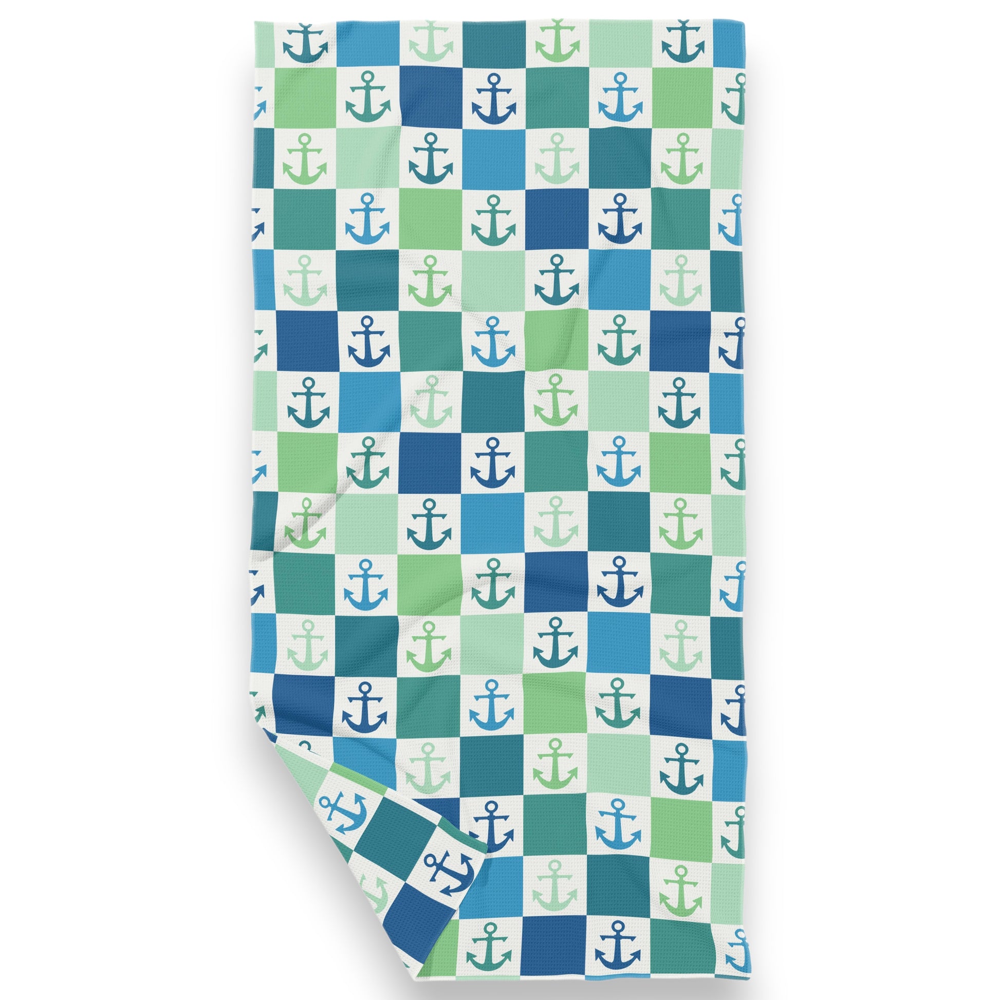 Anchors - Double Sided Waffle Dish Towel - Mellow Monkey