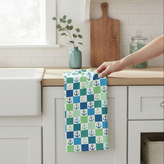 Anchors - Double Sided Waffle Dish Towel - Mellow Monkey