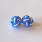 Nylon Monkey Fist Earrings - Navy + White - Mellow Monkey