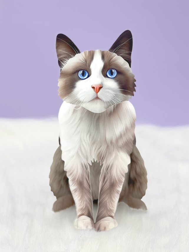 Ragdoll Cat - Freshcut Pop-Up Pet Greeting Cards - Mellow Monkey