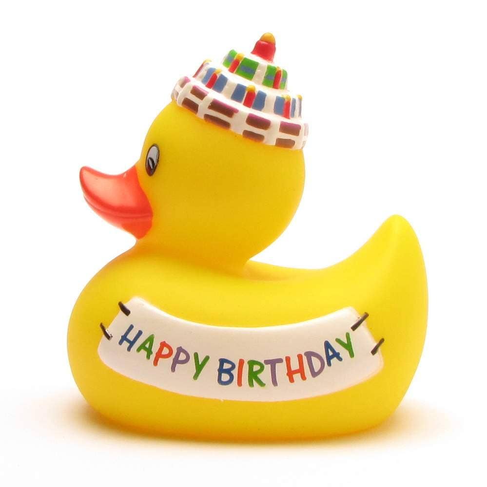 Multicolor Hat Happy Birthday Rubber Duck – Mellow Monkey