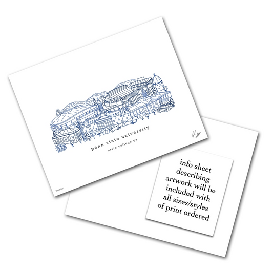 Penn State (State College, PA) Minimalist Art Print - 8x10-in - Mellow Monkey