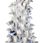 Ocean Spiral Sculpture in White and Blue - 15-in - Mellow Monkey