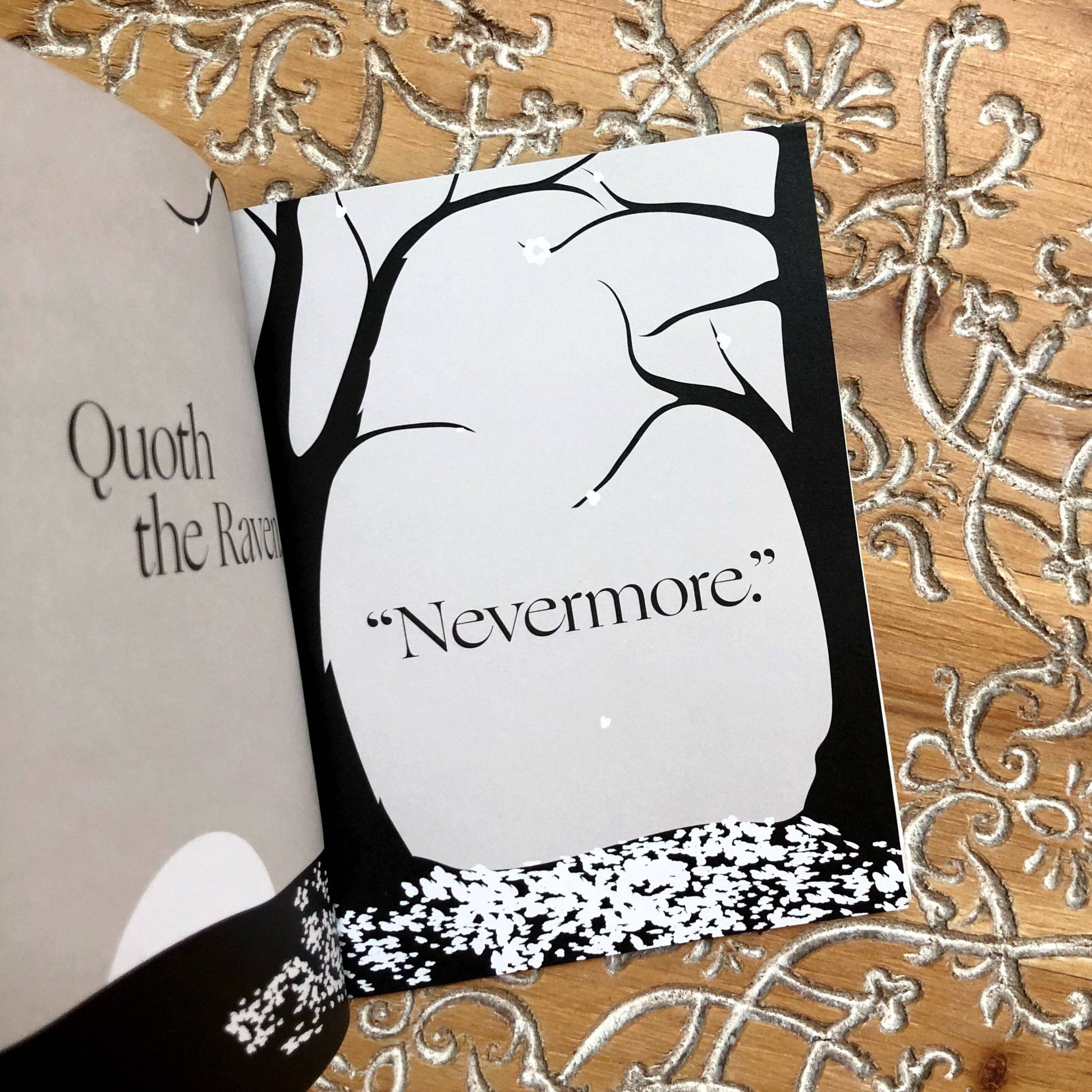 The Raven by Edgar Allan Poe, Illustrated Mini Book - Mellow Monkey