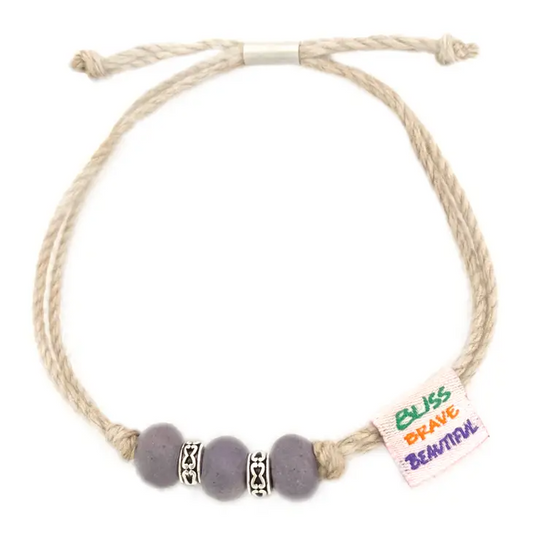 Earth Bands - "Bliss Brave Beautiful" Earth Vibes Bracelet / Anklet - Mellow Monkey