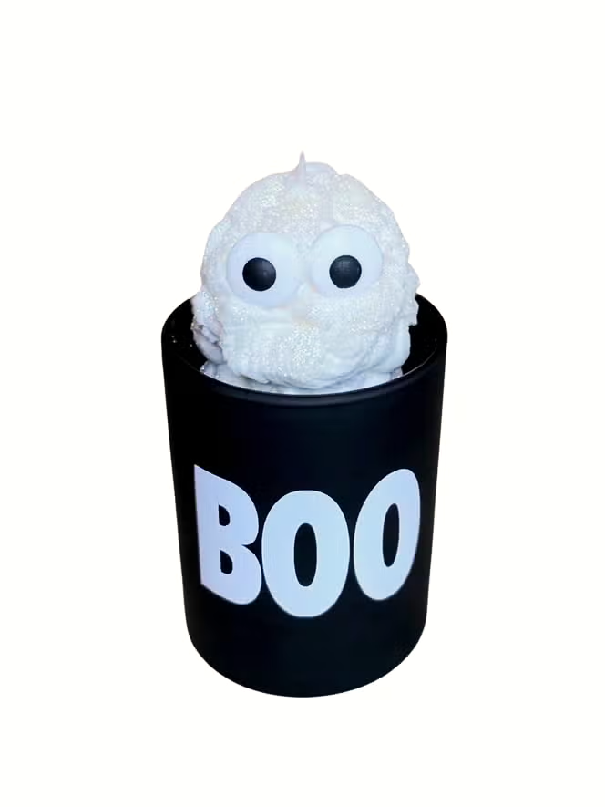 Boo! Ghost Whipped Cream Vegan Fall Scented Soy Candle - Mellow Monkey